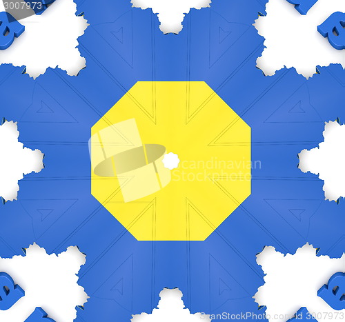 Image of Ethnic pattern. Abstract kaleidoscope  fabric design.