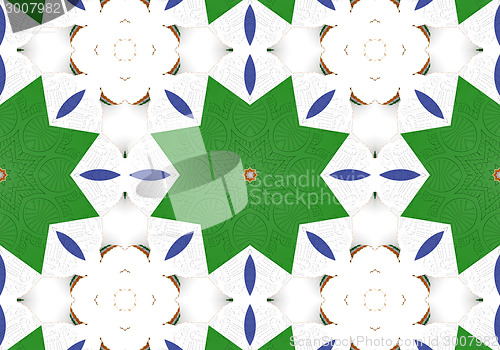 Image of Ethnic pattern. Abstract kaleidoscope  fabric design.