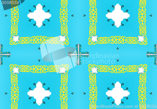 Image of Ethnic pattern. Abstract kaleidoscope  fabric design.