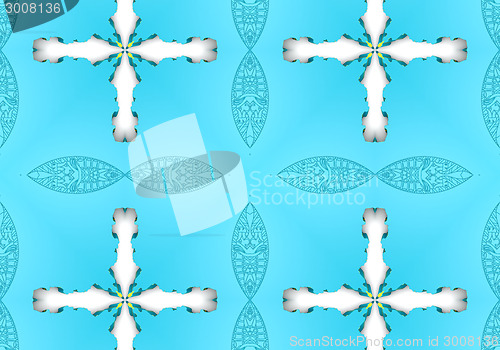 Image of Ethnic pattern. Abstract kaleidoscope  fabric design.