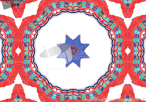 Image of Ethnic pattern. Abstract kaleidoscope  fabric design.