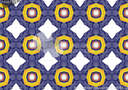 Image of Ethnic pattern. Abstract kaleidoscope  fabric design.