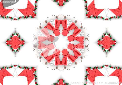 Image of Ethnic pattern. Abstract kaleidoscope  fabric design.