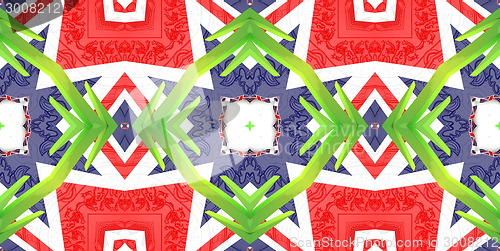 Image of Ethnic pattern. Abstract kaleidoscope  fabric design.