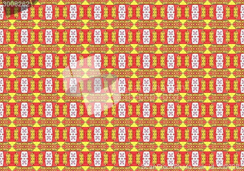 Image of Ethnic pattern. Abstract kaleidoscope  fabric design.
