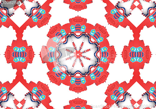 Image of Ethnic pattern. Abstract kaleidoscope  fabric design.