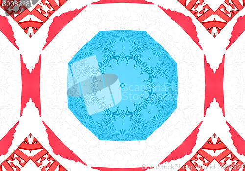 Image of Ethnic pattern. Abstract kaleidoscope  fabric design.