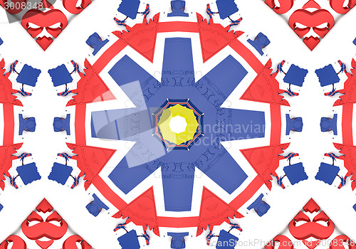 Image of Ethnic pattern. Abstract kaleidoscope  fabric design.