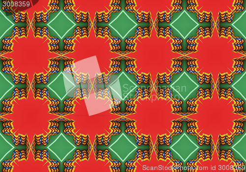 Image of Ethnic pattern. Abstract kaleidoscope  fabric design.