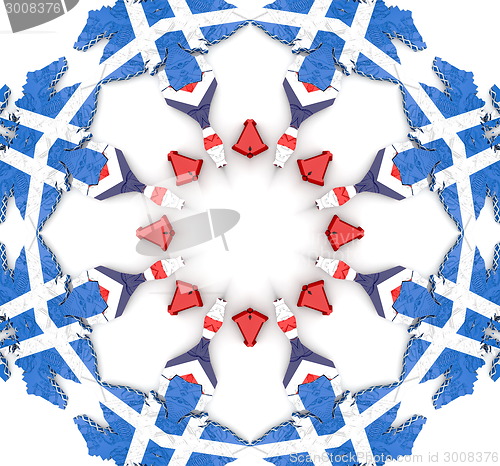 Image of Ethnic pattern. Abstract kaleidoscope  fabric design.