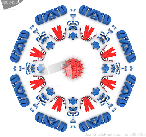 Image of Ethnic pattern. Abstract kaleidoscope  fabric design.