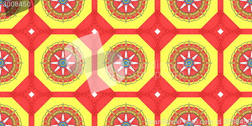 Image of Ethnic pattern. Abstract kaleidoscope  fabric design.