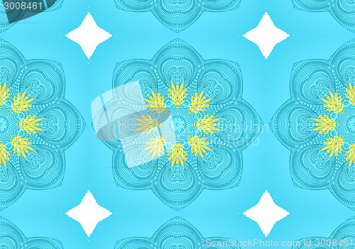 Image of Ethnic pattern. Abstract kaleidoscope  fabric design.