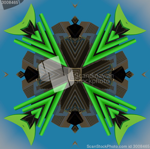 Image of Ethnic pattern. Abstract kaleidoscope  fabric design.