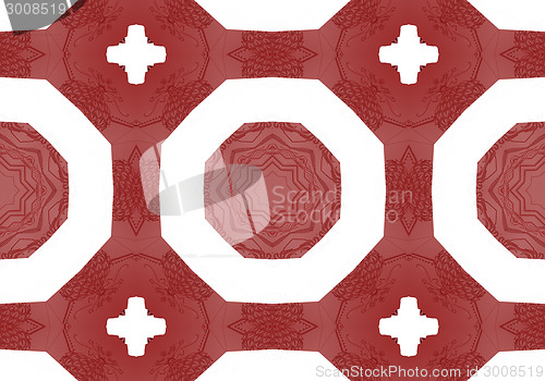 Image of Ethnic pattern. Abstract kaleidoscope  fabric design.