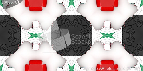 Image of Ethnic pattern. Abstract kaleidoscope  fabric design.