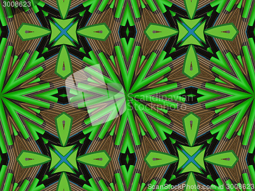 Image of Ethnic pattern. Abstract kaleidoscope  fabric design.