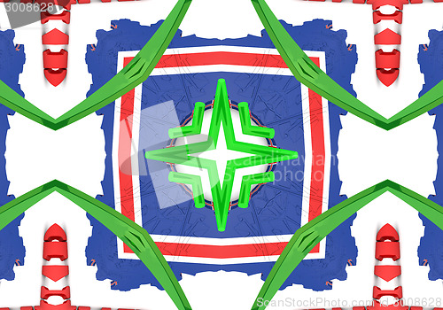 Image of Ethnic pattern. Abstract kaleidoscope  fabric design.