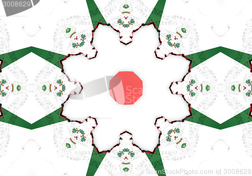 Image of Ethnic pattern. Abstract kaleidoscope  fabric design.