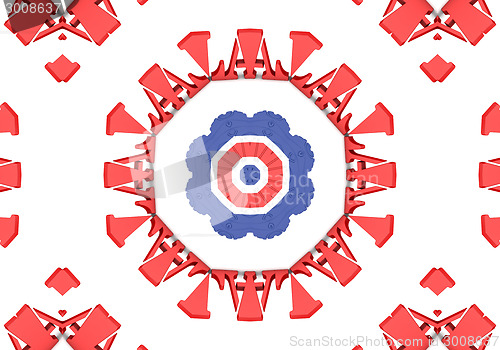 Image of Ethnic pattern. Abstract kaleidoscope  fabric design.