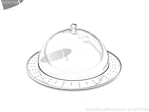 Image of Restaurant cloche isolated on white background 