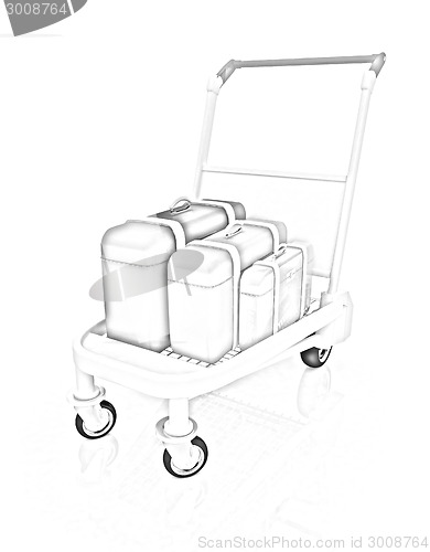 Image of Trolley for luggage at the airport and luggage