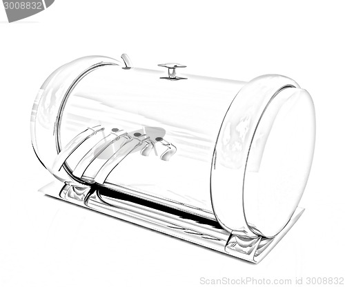 Image of Abstract chrome metal pressure vessel