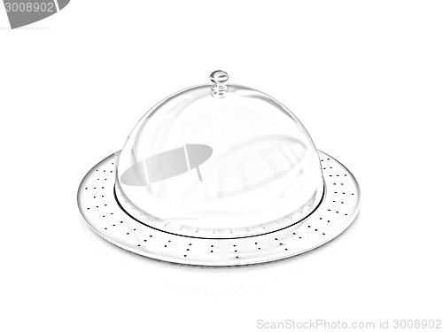 Image of Restaurant cloche isolated on white background 