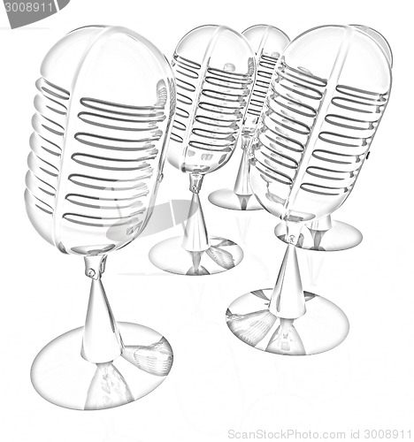 Image of 3d rendering of a microphones