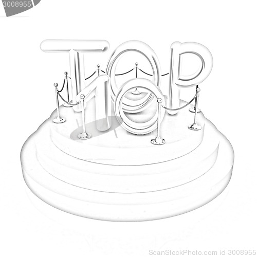 Image of Top ten icon on white background. 3d rendered image 