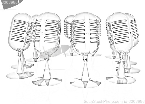 Image of 3d rendering of a microphones