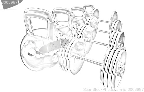 Image of Metal weights and dumbbells 