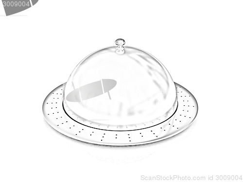 Image of Restaurant cloche isolated on white background 