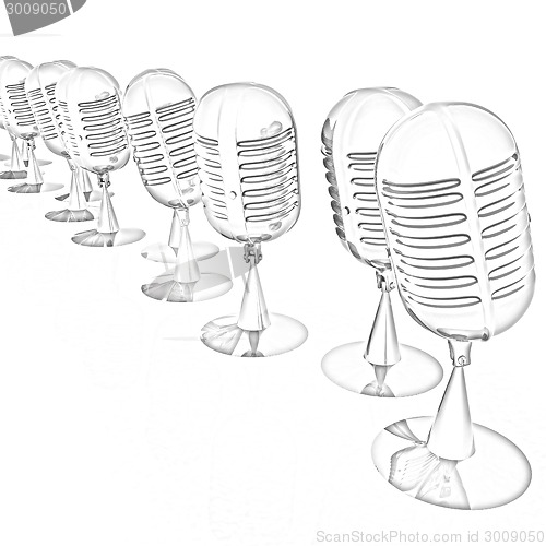 Image of 3d rendering of a microphones