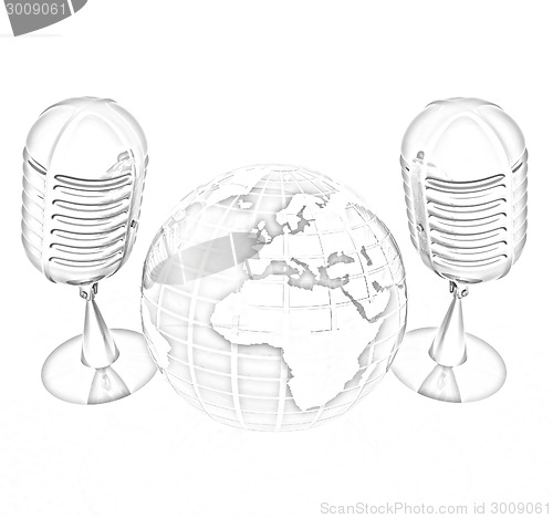 Image of Global online with earth and mics
