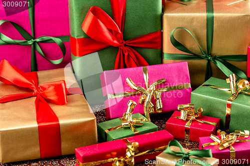 Image of Multitude of Wrapped Gifts
