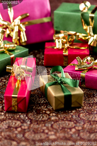 Image of Seven Little Presents with Bows
