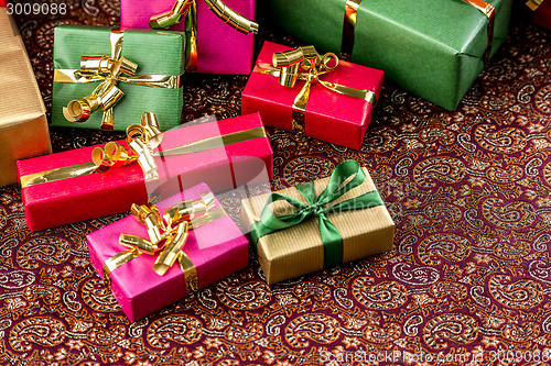 Image of Festive Cloth, Half Covered with Gifts