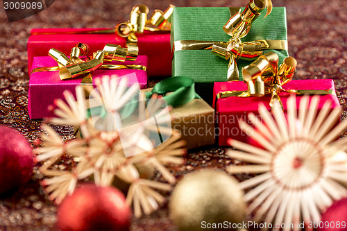 Image of Five Xmas Gifts with Ornaments