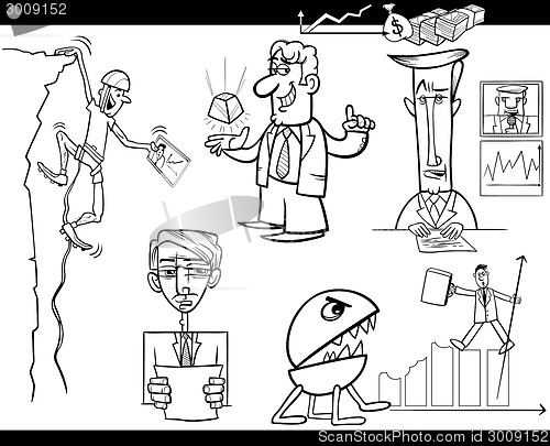 Image of business cartoon concepts and ideas set