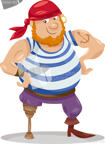 Image of funny pirate cartoon illustration