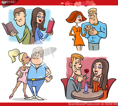 Image of valentine couples in love cartoon set