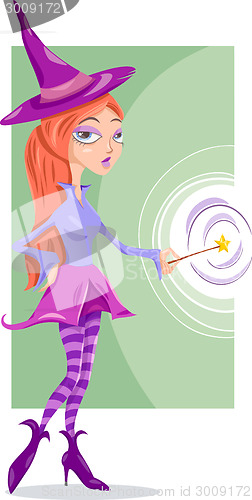 Image of witch or fairy fantasy cartoon illustration
