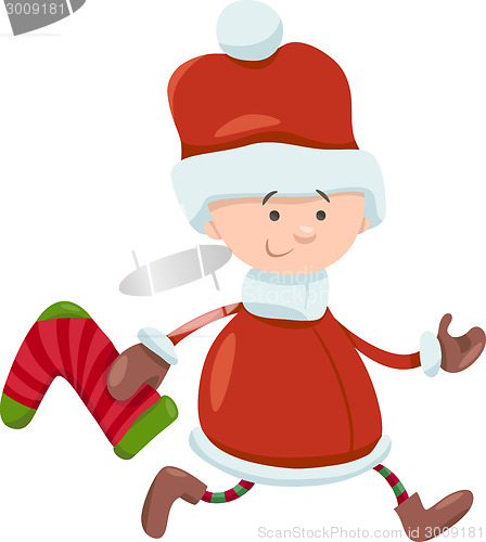 Image of kid santa claus christmas cartoon