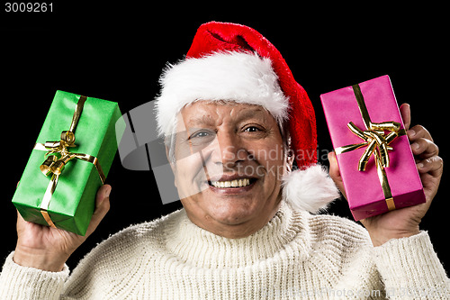 Image of Hilarious Senior Offering Green And Pink Gift