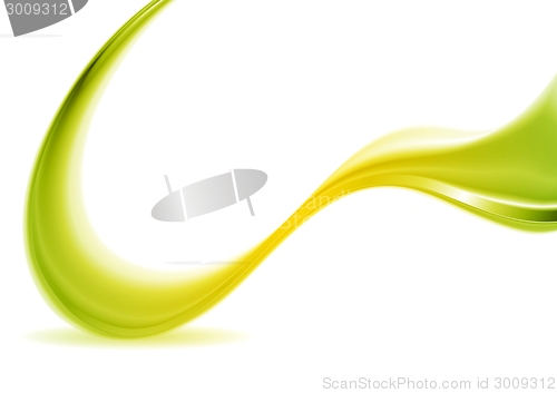 Image of Abstract green and yellow futuristic wave