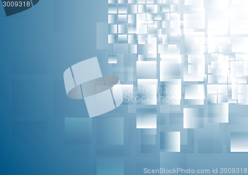Image of Blue shiny squares tech background