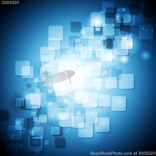 Image of Blue shiny squares technical background