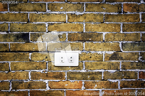 Image of Brick Wall Electric Socket