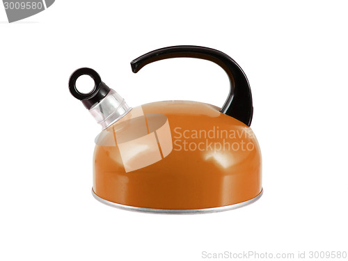 Image of Orange kettle isolated